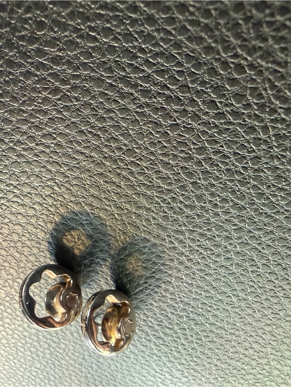 Montblanc Silver and Gold Star Logo Stud Earrings